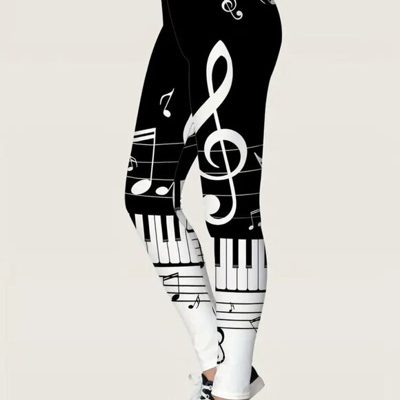 Music Print Jeggings (Size: XXL-XL-L) - Picture 2 of 3